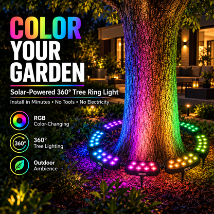 💜💙💚 One Tree. Endless Colors. 6-Pack - Solar RGB Landscape Ring Light