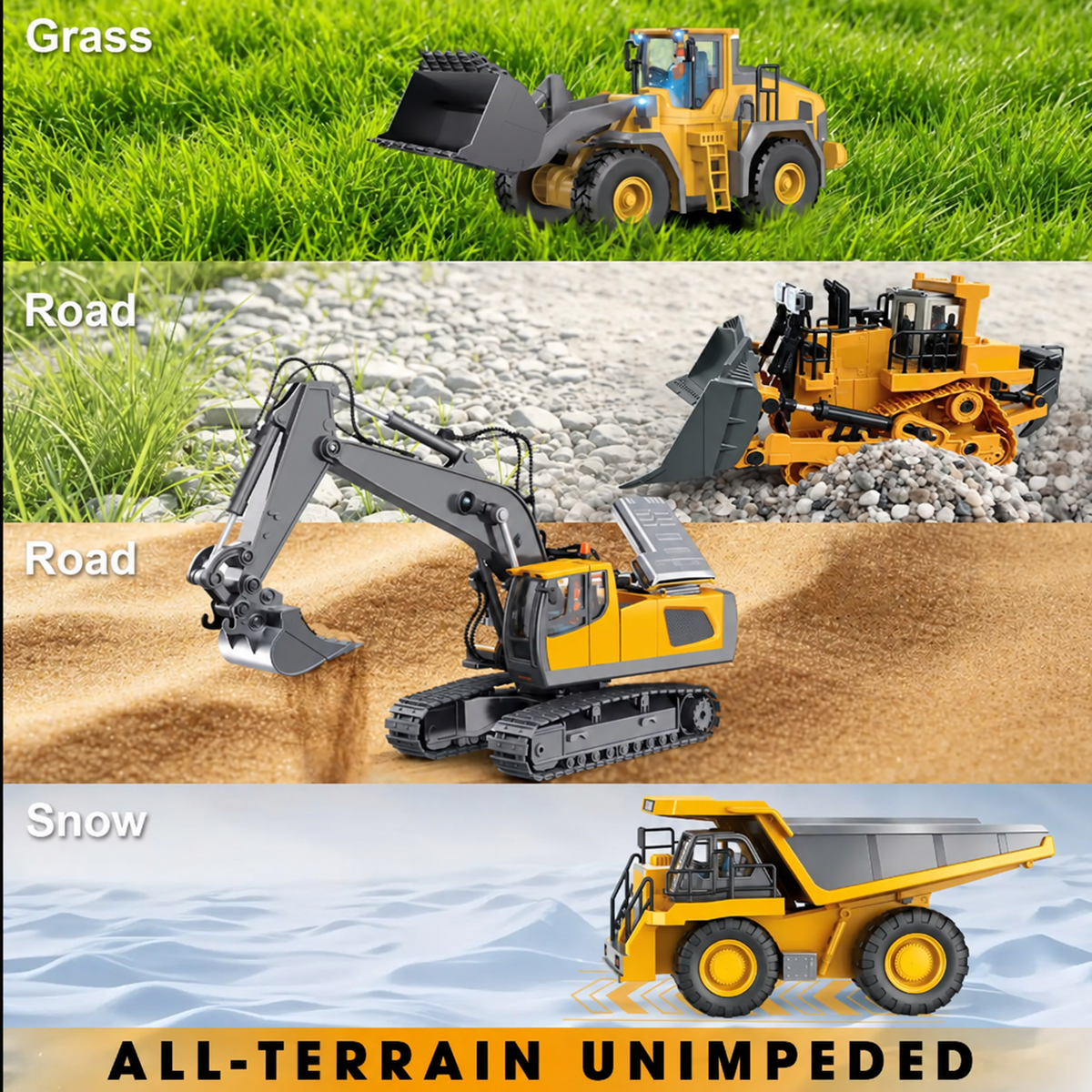 4-Vehicle RC Construction Set🚜 Built For Little Builders