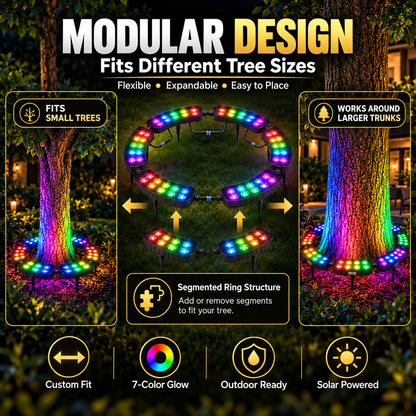 💜💙💚 One Tree. Endless Colors. 6-Pack - Solar RGB Landscape Ring Light