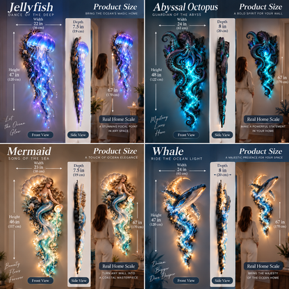 🌊✨ Enchanted Ocean Legends™ Lighted Wall Décor Collection 🐋🧜‍♀️