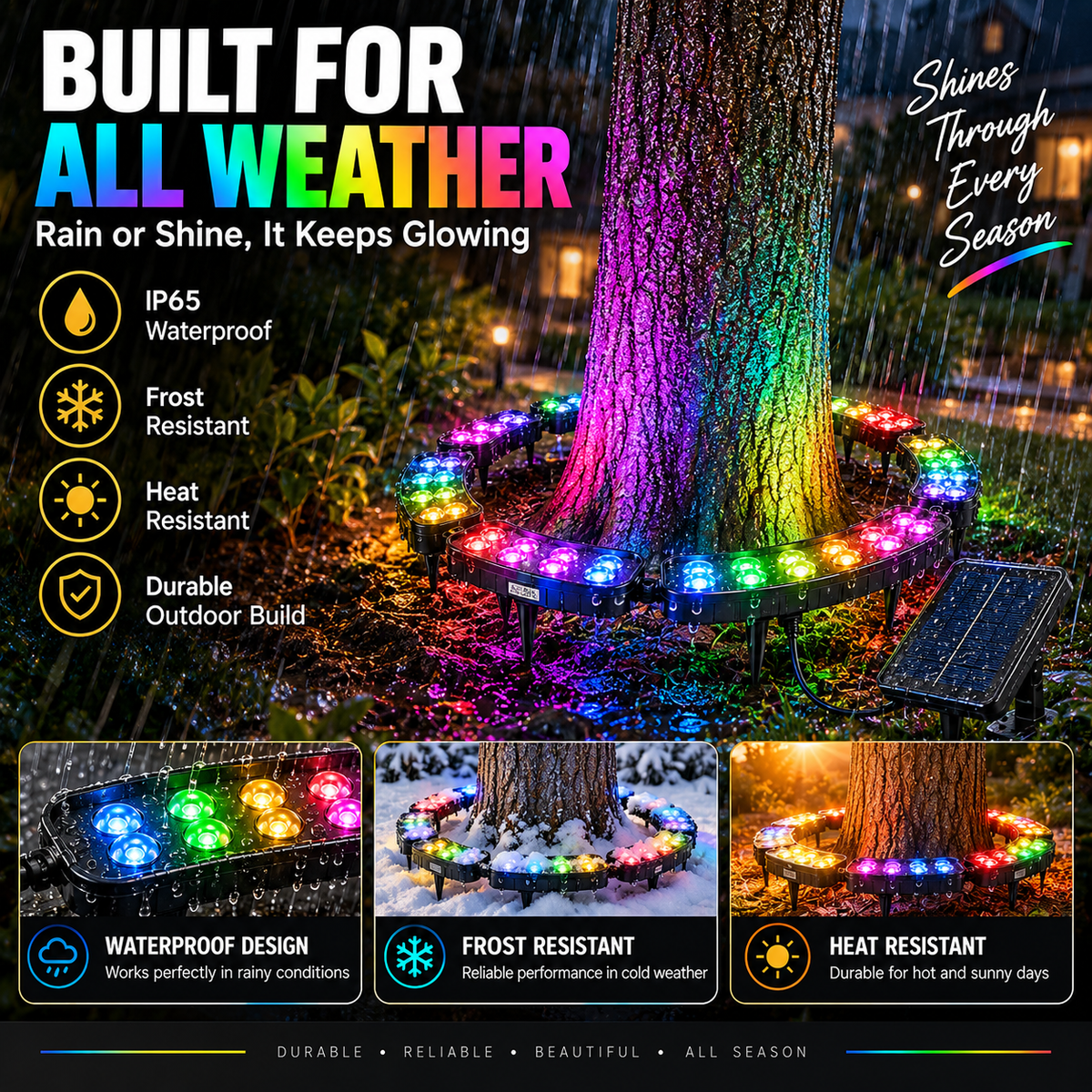💜💙💚 One Tree. Endless Colors. 6-Pack - Solar RGB Landscape Ring Light