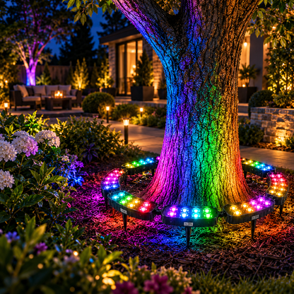 💜💙💚 One Tree. Endless Colors. 6-Pack - Solar RGB Landscape Ring Light