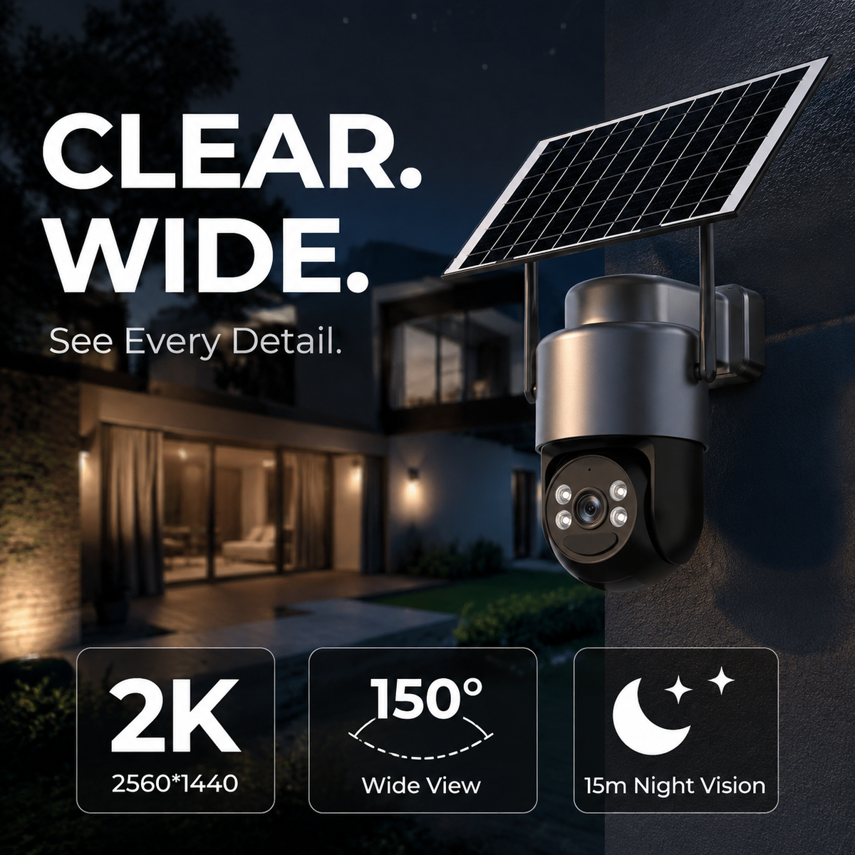 📦40%OFF|Solar-Power Wireless Security Camera Set with Alarm