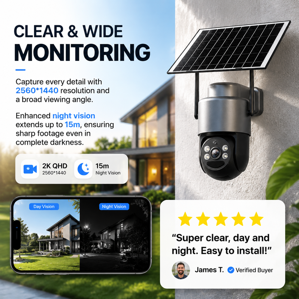 📦40%OFF|Solar-Power Wireless Security Camera Set with Alarm