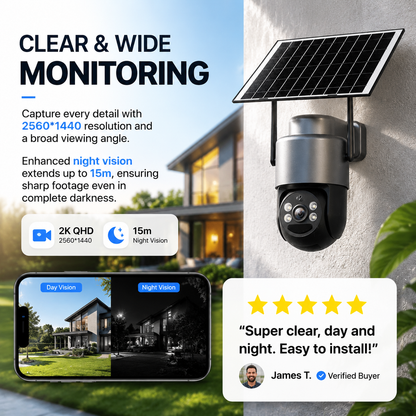 📦40%OFF|Solar-Power Wireless Security Camera Set with Alarm